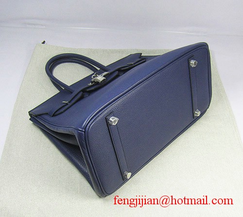 Hermes Birkin 35cm Embossed Veins Leather Bag Dark Blue 6089 Silver Hardware Hermes Birkin 35cm Embossed Veins Leather Bag Dark Blue 6089 Silver Hardware