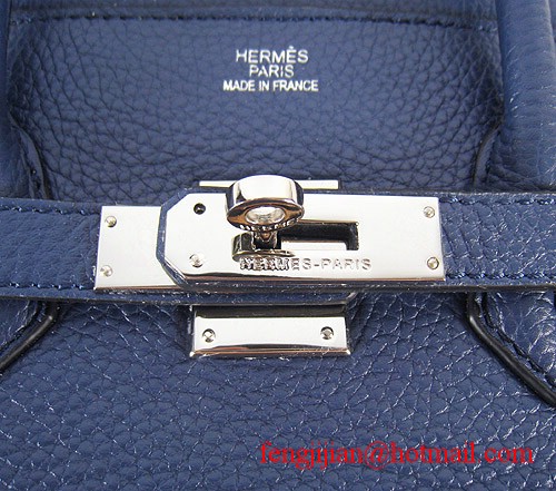 Hermes Birkin 35cm Embossed Veins Leather Bag Dark Blue 6089 Silver Hardware Hermes Birkin 35cm Embossed Veins Leather Bag Dark Blue 6089 Silver Hardware