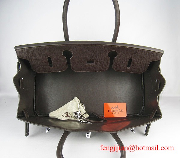 Hermes Birkin 42cm Togo Leather Bag 6109 Dark Coffee silver padlock Hermes Birkin 42cm Togo Leather Bag 6109 Dark Coffee silver padlock