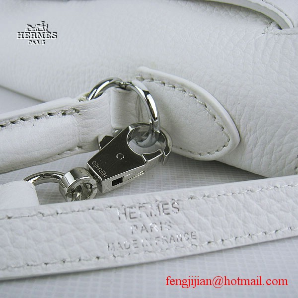 Hermes Kelly 32cm Togo Leather Bag White 6108 Silver Hardware Hermes Kelly 32cm Togo Leather Bag White 6108 Silver Hardware