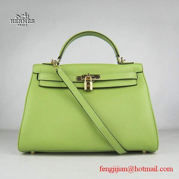 Hermes Kelly 32cm Togo Leather Bag Green 6108 Gold Hardware Hermes Kelly 32cm Togo Leather Bag Green 6108 Gold Hardware