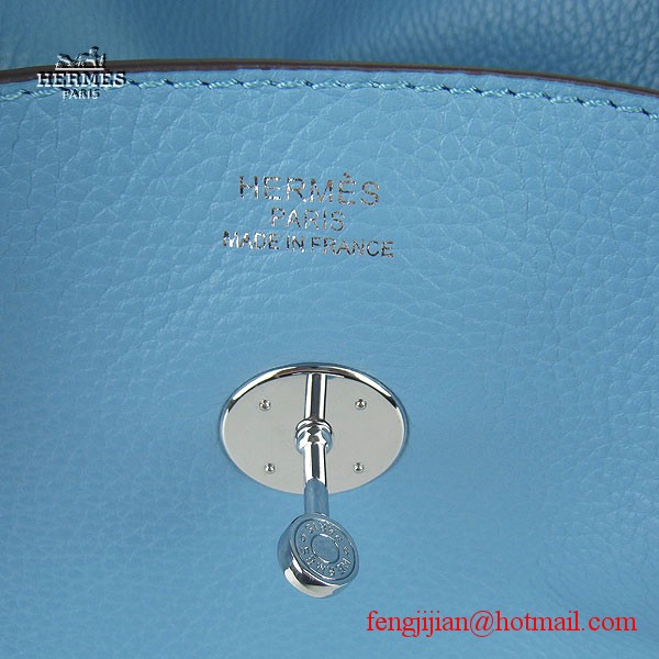 Hermes Women Shoulder Bag Light Blue 6208 Hermes Women Shoulder Bag Light Blue 6208