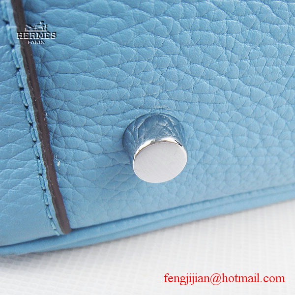 Hermes Women Shoulder Bag Light Blue 6208 Hermes Women Shoulder Bag Light Blue 6208