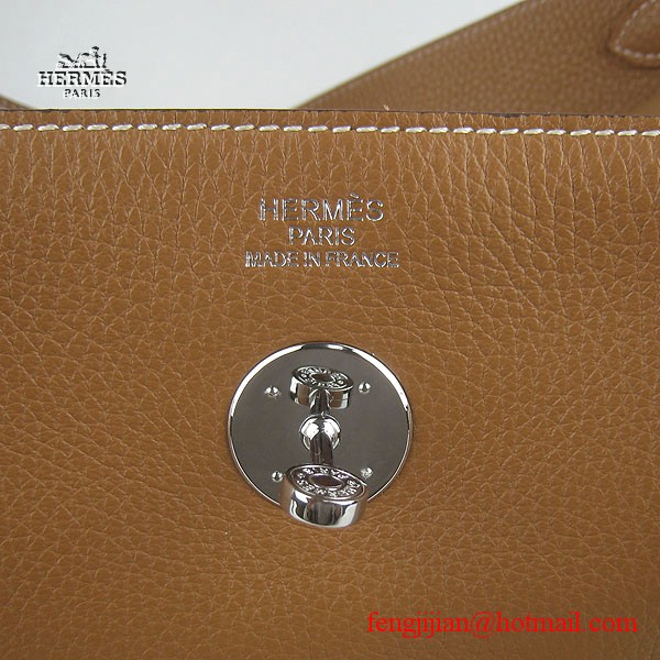 Hermes Women Shoulder Bag Light Coffee 6208 Hermes Women Shoulder Bag Light Coffee 6208