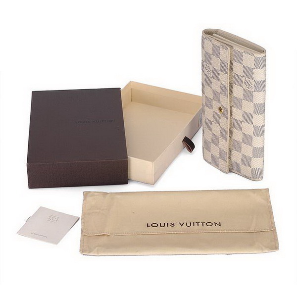 Louis Vuitton Damier Azur Canvas Sarah Wallet N61735 Louis Vuitton Damier Azur Canvas Sarah Wallet N61735