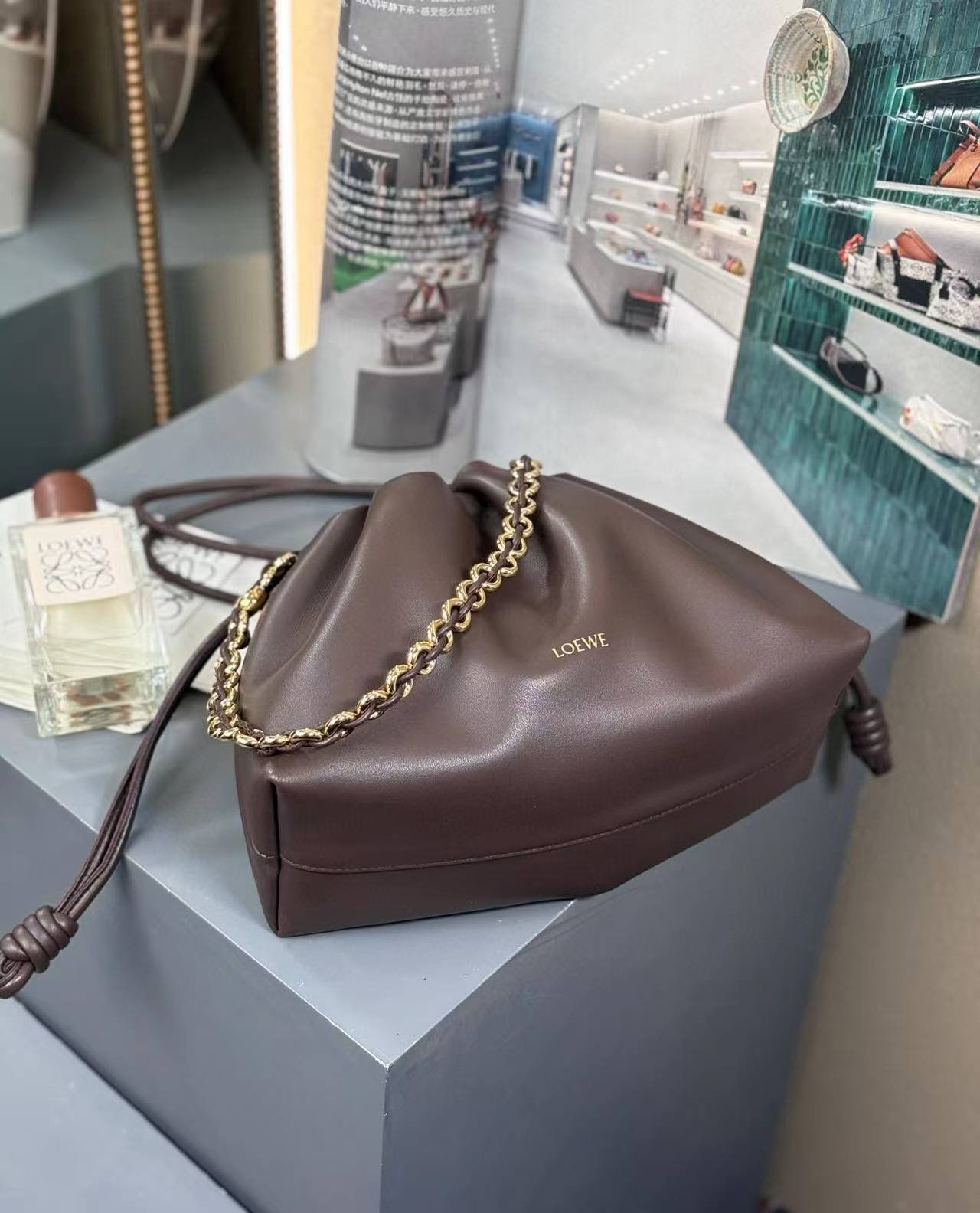 Loewe Napa Lamb Leather Flamenco Purse 80696 dark brown Loewe Napa Lamb Leather Flamenco Purse 80696 dark brown