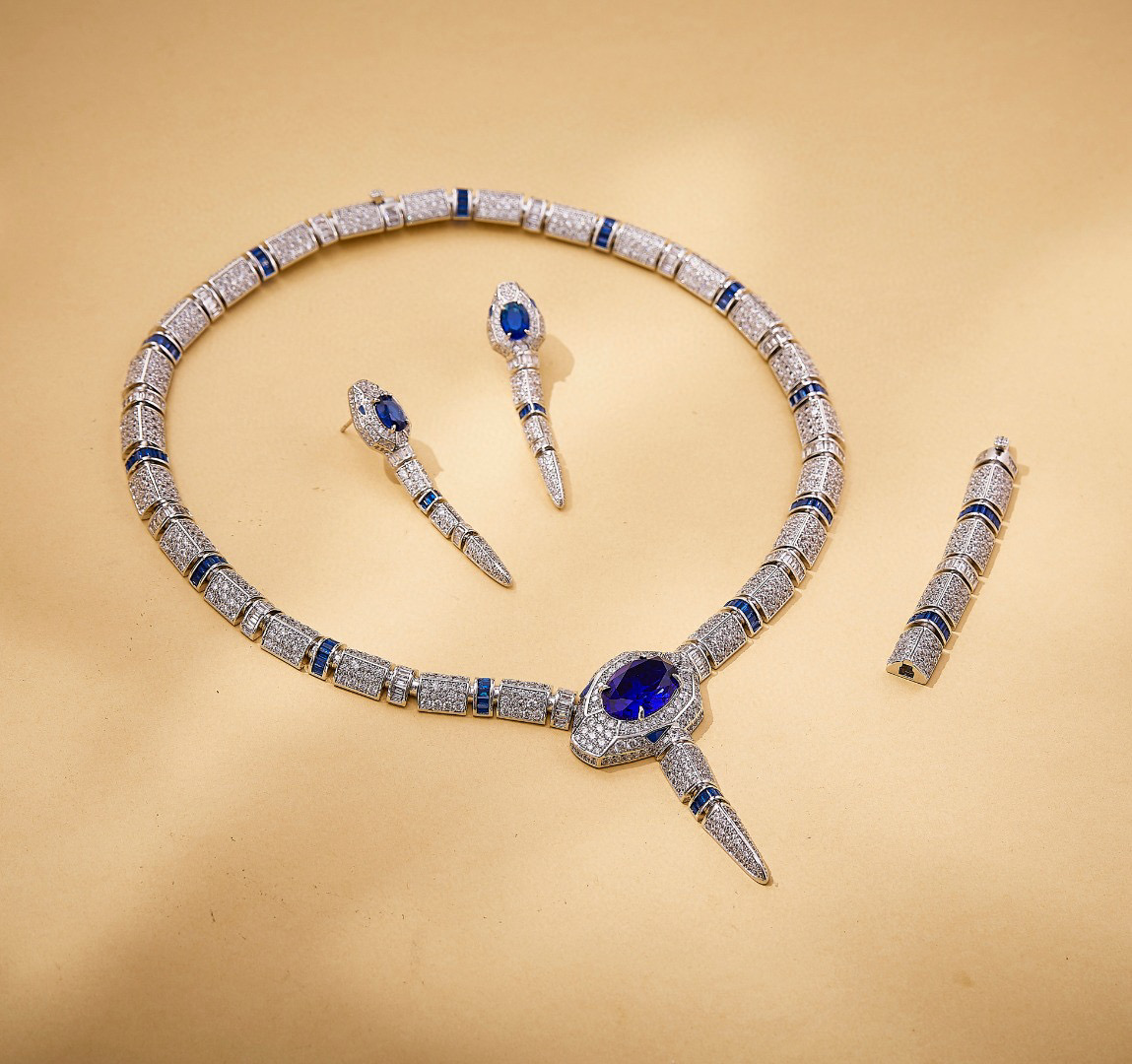 BVLGARI necklace&Earring&Bracelet BV80650 Blue