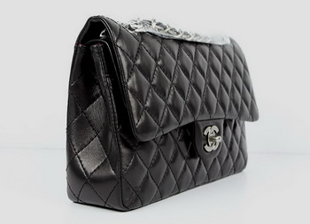 Chanel 2.55 Quilted Flap Handbag A1112 Black with Silver Hardware Chanel 2.55 Quilted Flap Handbag A1112 Black with Silver Hardware