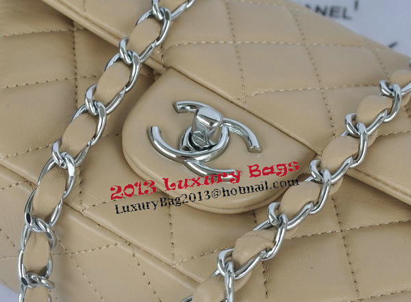 Chanel mini Classic Flap Bag Apricot Original Sheekskin CHA1116 Silver Chanel mini Classic Flap Bag Apricot Original Sheekskin CHA1116 Silver