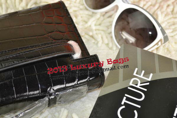 Hermes Kelly Clutch Bag Croco Leather K31 Black Hermes Kelly Clutch Bag Croco Leather K31 Black