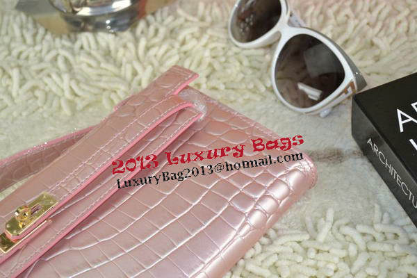 Hermes Kelly Clutch Bag Croco Leather K31 Light Pink Hermes Kelly Clutch Bag Croco Leather K31 Light Pink