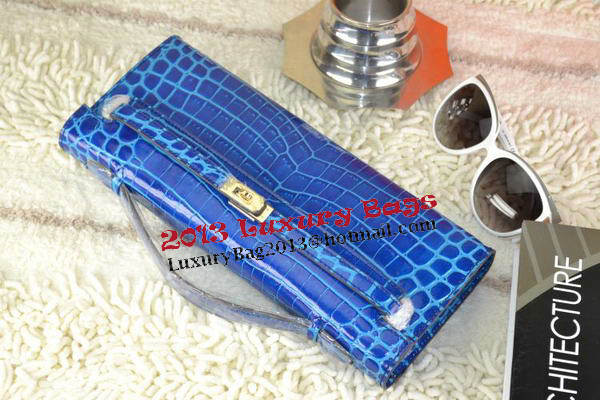 Hermes Kelly Clutch Bag Croco Leather K31 Royal Hermes Kelly Clutch Bag Croco Leather K31 Royal