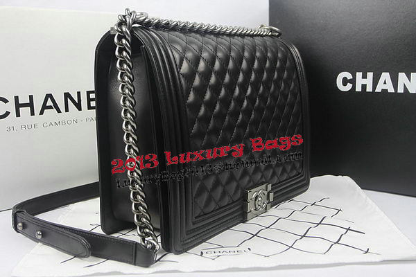 Boy Chanel Flap Shoulder Bag Black Original Sheepskin A67087 Silver Boy Chanel Flap Shoulder Bag Black Original Sheepskin A67087 Silver