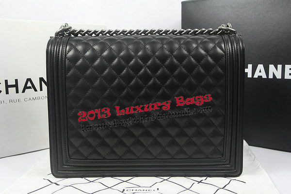 Boy Chanel Flap Shoulder Bag Black Original Sheepskin A67087 Silver Boy Chanel Flap Shoulder Bag Black Original Sheepskin A67087 Silver