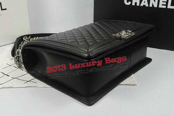 Boy Chanel Flap Shoulder Bag Black Original Sheepskin A67087 Silver Boy Chanel Flap Shoulder Bag Black Original Sheepskin A67087 Silver