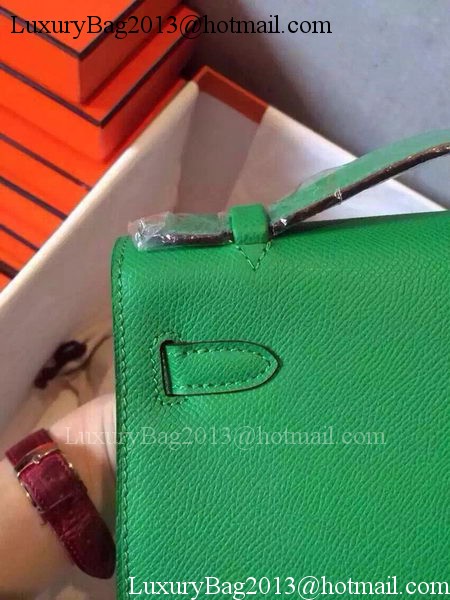 Hermes MINI Kelly 22cm Tote Bag Calfskin Leather K22 Green Hermes MINI Kelly 22cm Tote Bag Calfskin Leather K22 Green