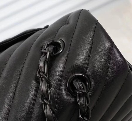 Chanel Maxi Classic Flap Bag Chevron Sheepskin Leather A58601 Black Chanel Maxi Classic Flap Bag Chevron Sheepskin Leather A58601 Black