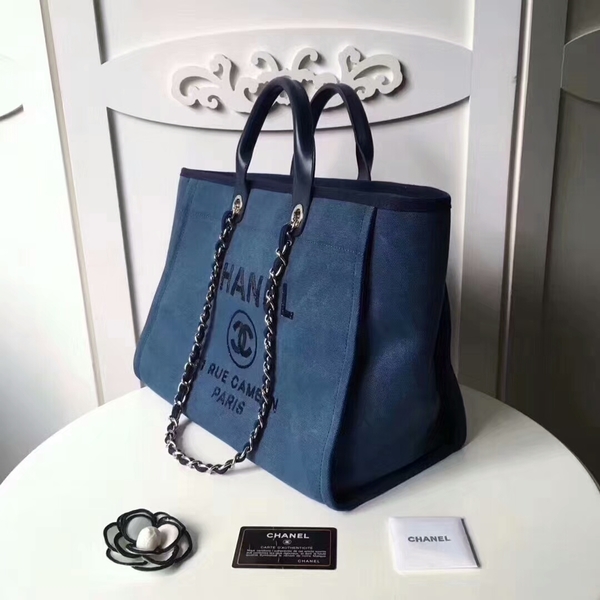 Chanel Medium Original Canvas Leather Tote Shopping Bag 66941B Chanel Medium Original Canvas Leather Tote Shopping Bag 66941B