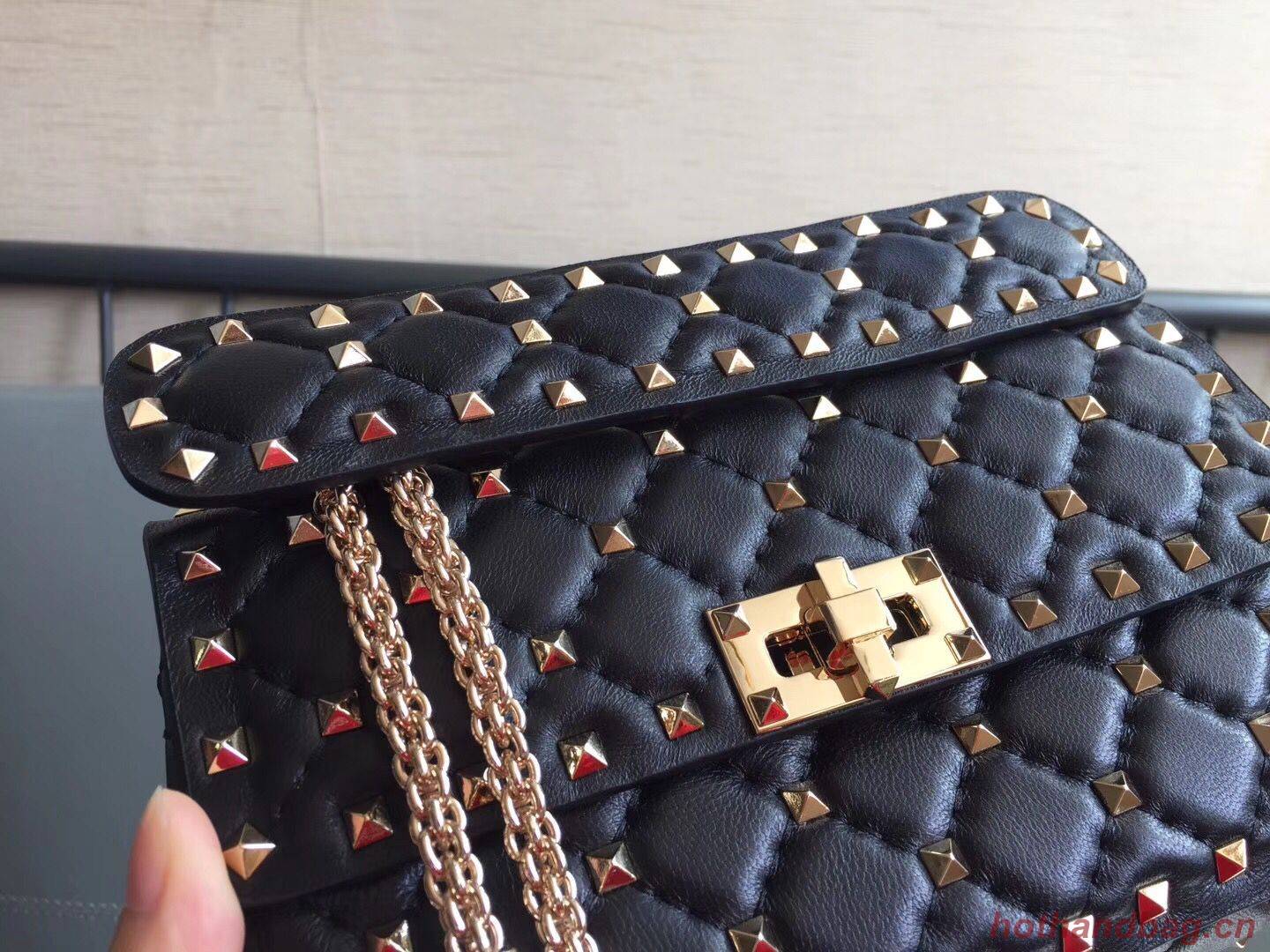 VALENTINO leather bag 0051 black VALENTINO leather bag 0051 black