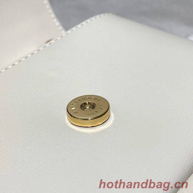 Yves Saint Laurent Calfskin Leather Shoulder Bag Y533036 White&gold-Tone Metal Yves Saint Laurent Calfskin Leather Shoulder Bag Y533036 White&gold-Tone Metal