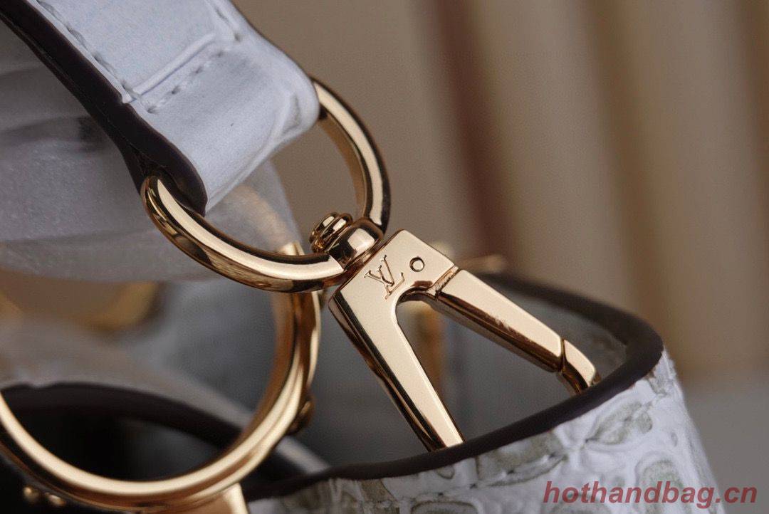 Louis Vuitton crocodile skin CAPUCINES BB M48865 Light Gray Louis Vuitton crocodile skin CAPUCINES BB M48865 Light Gray