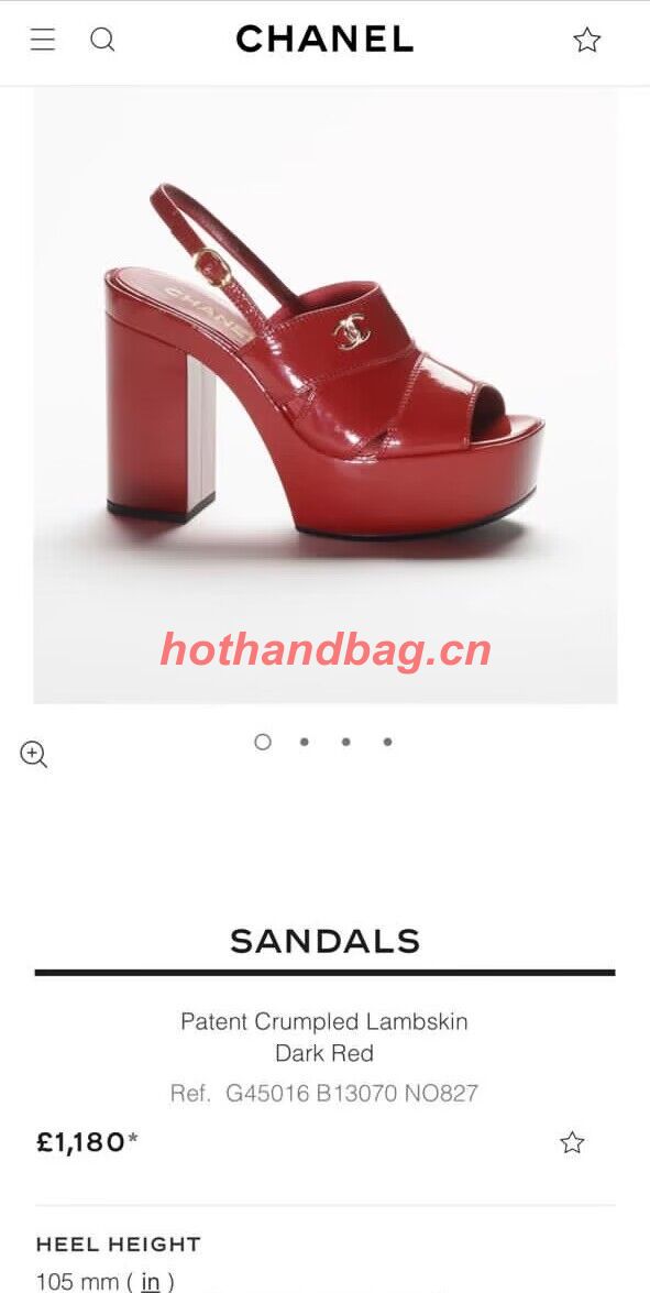 Chanel Patent Crumpled Lambskin WOMENS SANDAL heel height 105MM G45016 Chanel Patent Crumpled Lambskin WOMENS SANDAL heel height 105MM G45016