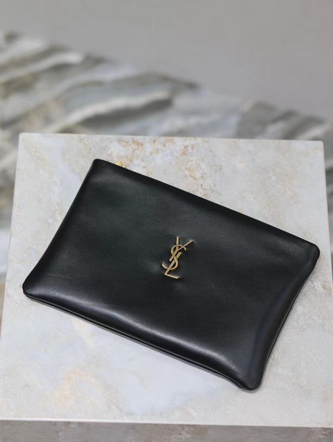 SAINT LAURENT CALYPSO SMALL POUCH IN LAMBSKIN 765025 black SAINT LAURENT CALYPSO SMALL POUCH IN LAMBSKIN 765025 black