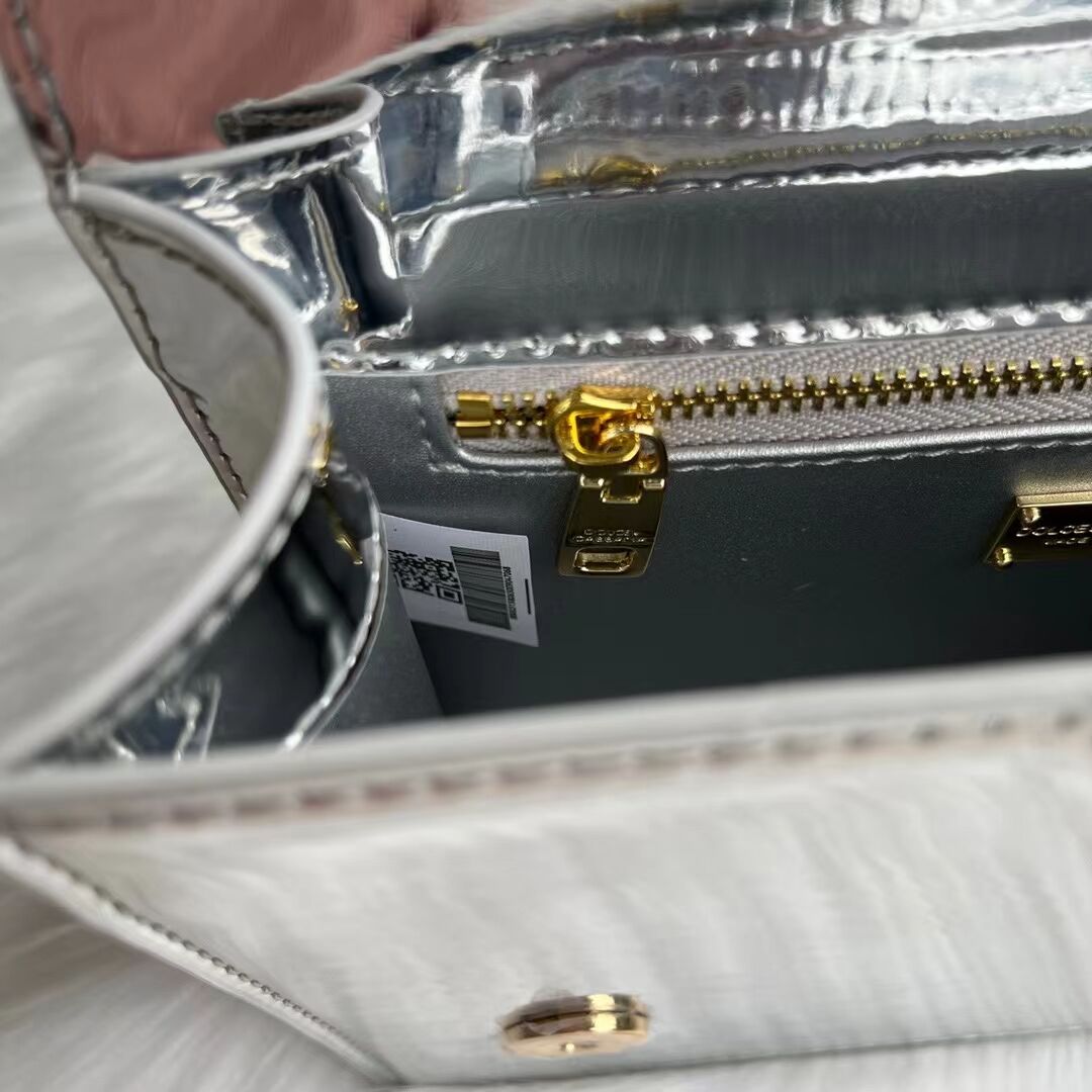 Dolce & Gabbana Patent leather Shoulder Bag G6551 silver Dolce & Gabbana Patent leather Shoulder Bag G6551 silver