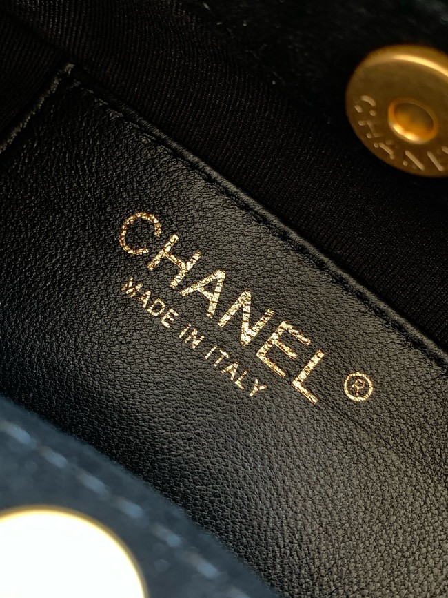 CHANEL Suede Small Hobo Bag AS6022 black