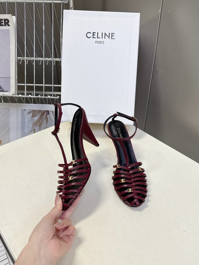 CELINE CAGE STRAPPY SANDAL IN LAMINATED LAMBSKIN 36657-4