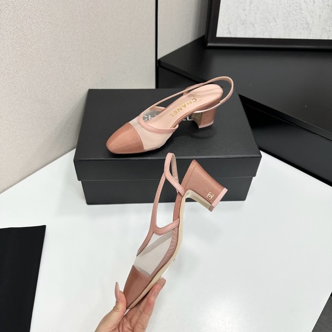 Chanel Slingbacks Mesh & Grosgrain Heel Height 65mm G31318-4