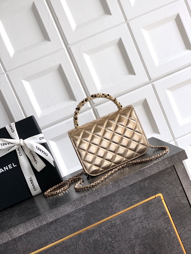 Chanel Mini Flap Bag with Top Handle AS5984 gold
