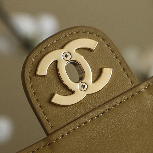 CHANEL Maxi Flapbag Suede Calfskin AS6233 brown