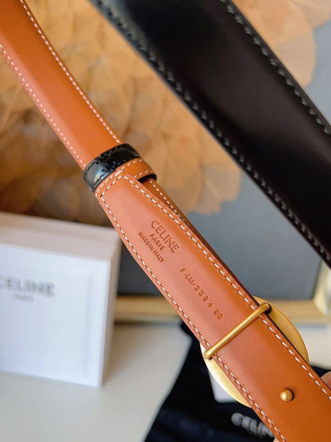Celine Thin Plate Belt IN 25MM Taurillon Leather B10673-8
