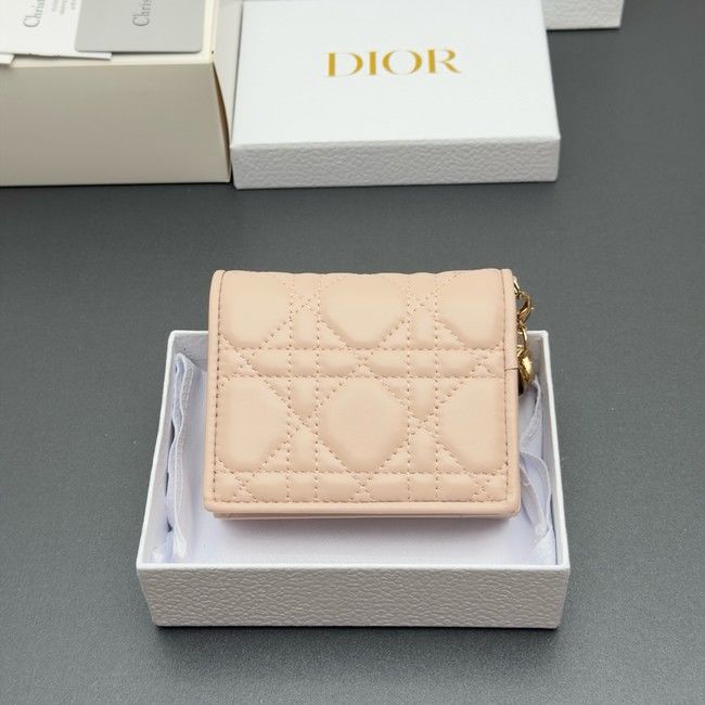 LADY DIOR LOTUS WALLET CANNAGE LAMBSKIN S0178 pink LADY DIOR LOTUS WALLET CANNAGE LAMBSKIN S0178 pink