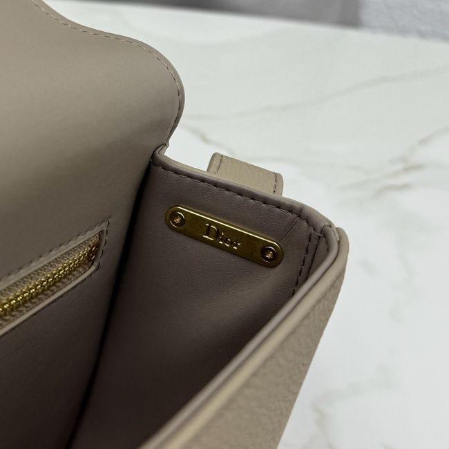 Medium Dior Medaillon Flap Bag Grained Calfskin M3920QD Khaki