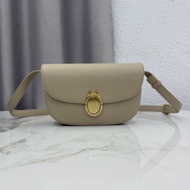 Medium Dior Medaillon Flap Bag Grained Calfskin M3920QD gray Medium Dior Medaillon Flap Bag Grained Calfskin M3920QD gray