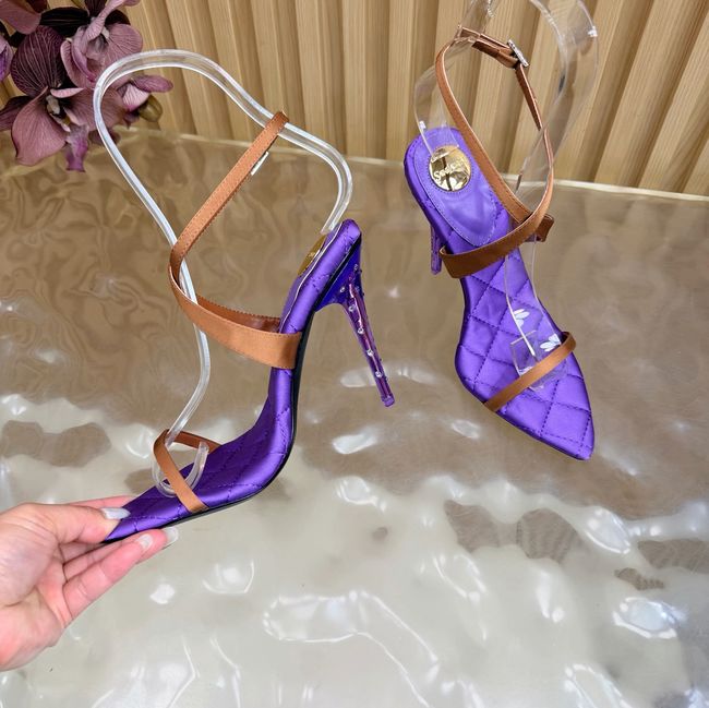 Saint Laurent in satin crepe and rhinestones Heel 10CM 69014-1 Saint Laurent in satin crepe and rhinestones Heel 10CM 69014-1