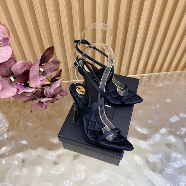 Saint Laurent in satin crepe and rhinestones Heel 10CM 69014-5 Saint Laurent in satin crepe and rhinestones Heel 10CM 69014-5