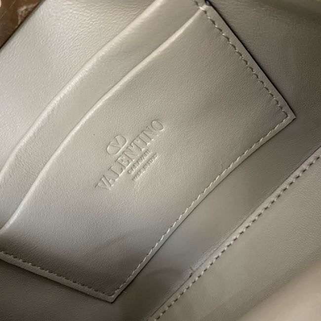 VALENTINO ROCKSTUD mini grained calfskin bag SHI16 gray