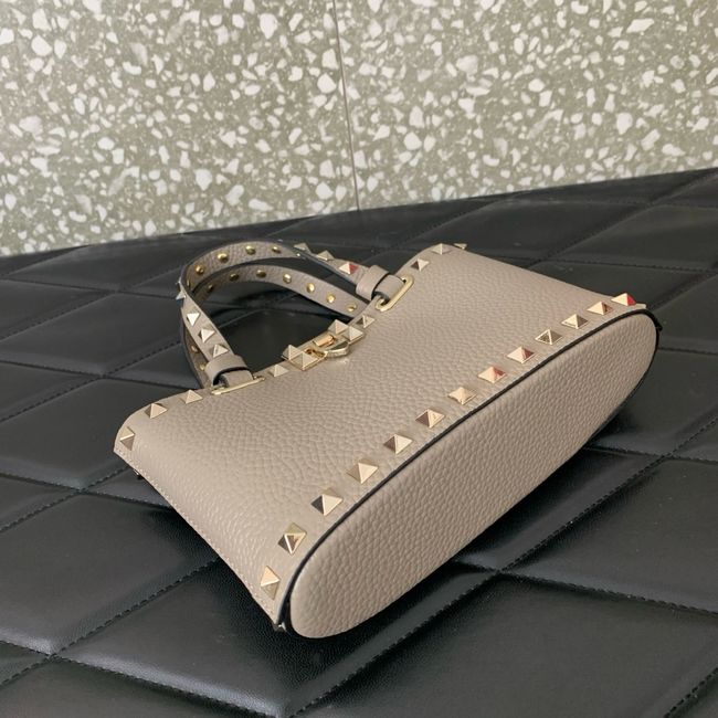 VALENTINO ROCKSTUD mini grained calfskin bag SHI16 gray