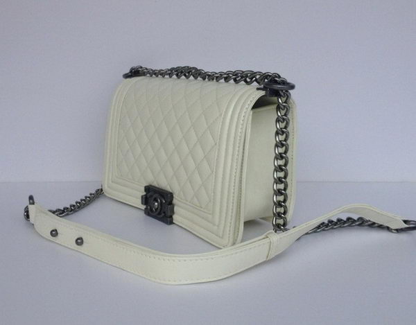 Chanel A67086 Offwhite Le Boy Flap Shoulder Bag Silver Chanel A67086 Offwhite Le Boy Flap Shoulder Bag Silver